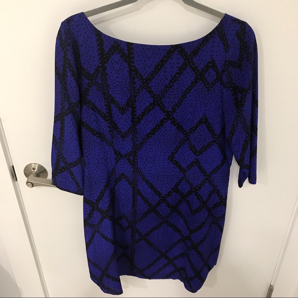 Yumi Kim Blue Zipper Back Silk Mini Dress